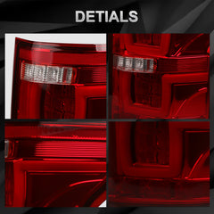 LED Tail Lights For 2015-2017 Ford F-150 Rear Lamps (Red Clear)