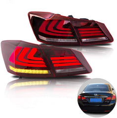 Red Clear LED Brake Tail Lights for 2013 2014 2015 Honda Accord 4 Door Sedan