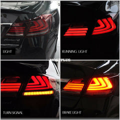 Red Clear LED Brake Tail Lights for 2013 2014 2015 Honda Accord 4 Door Sedan