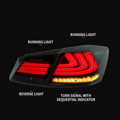 Smoke/Tinted LED Tail Lights for HONDA Accord 2013-2015 Rear Brake Lamp