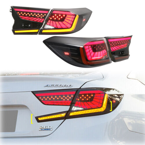 Smoked LED Rear Tail Light Rear Lamp Assembly For 18-20 Honda Accord One Pair