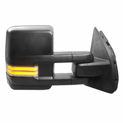 Black Power Heated Towing Mirrors for 2003-2016 Ford F-250 F350 F450 F550 Super Duty w/Sequential Turn light (Set of 2)